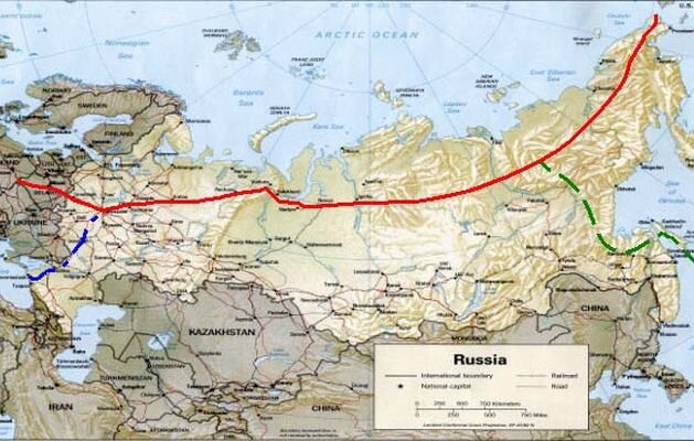 Трансполярная магистраль схема