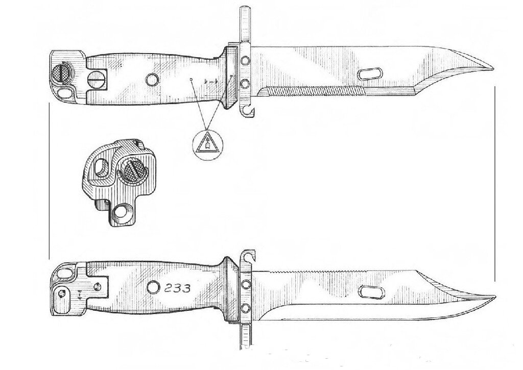Штык нож м9 чертеж