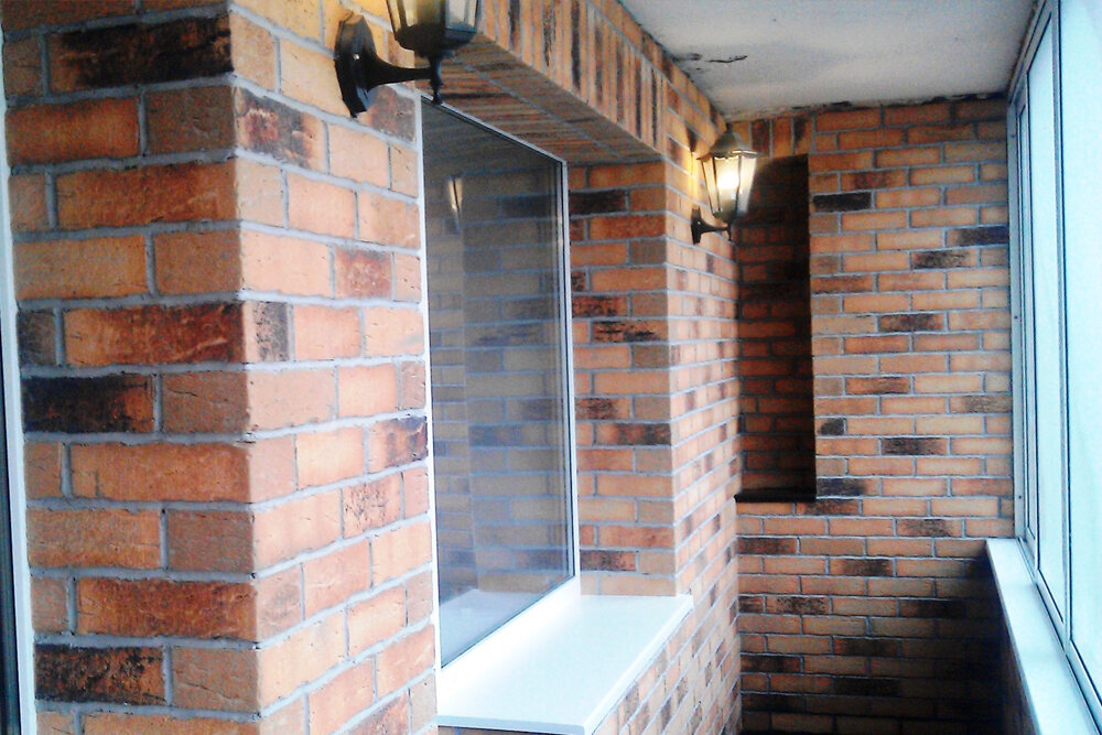 Отделка лоджии клинкерной плиткой