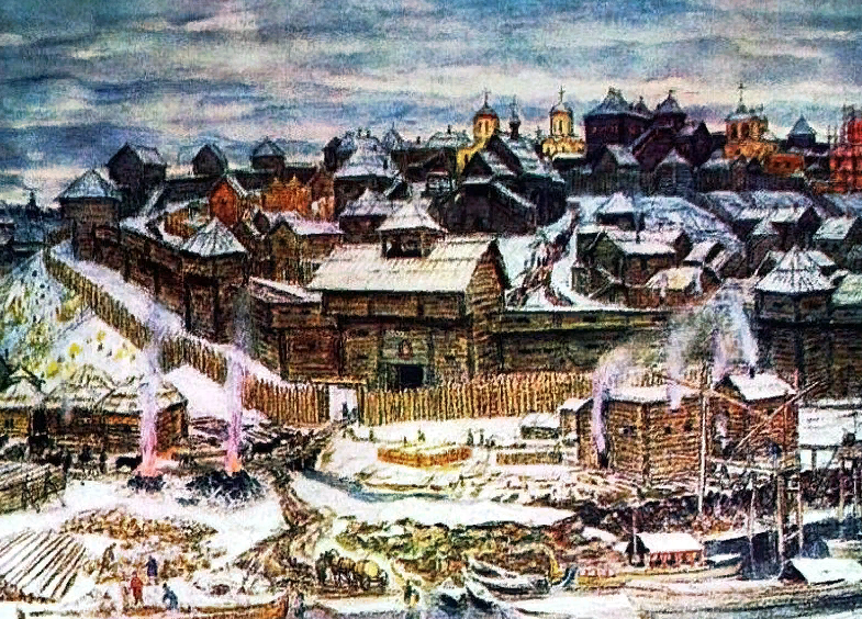 Кремль при Иване Калите. А. Васнецов «Московский Кремль при Иване Калите», 1921.