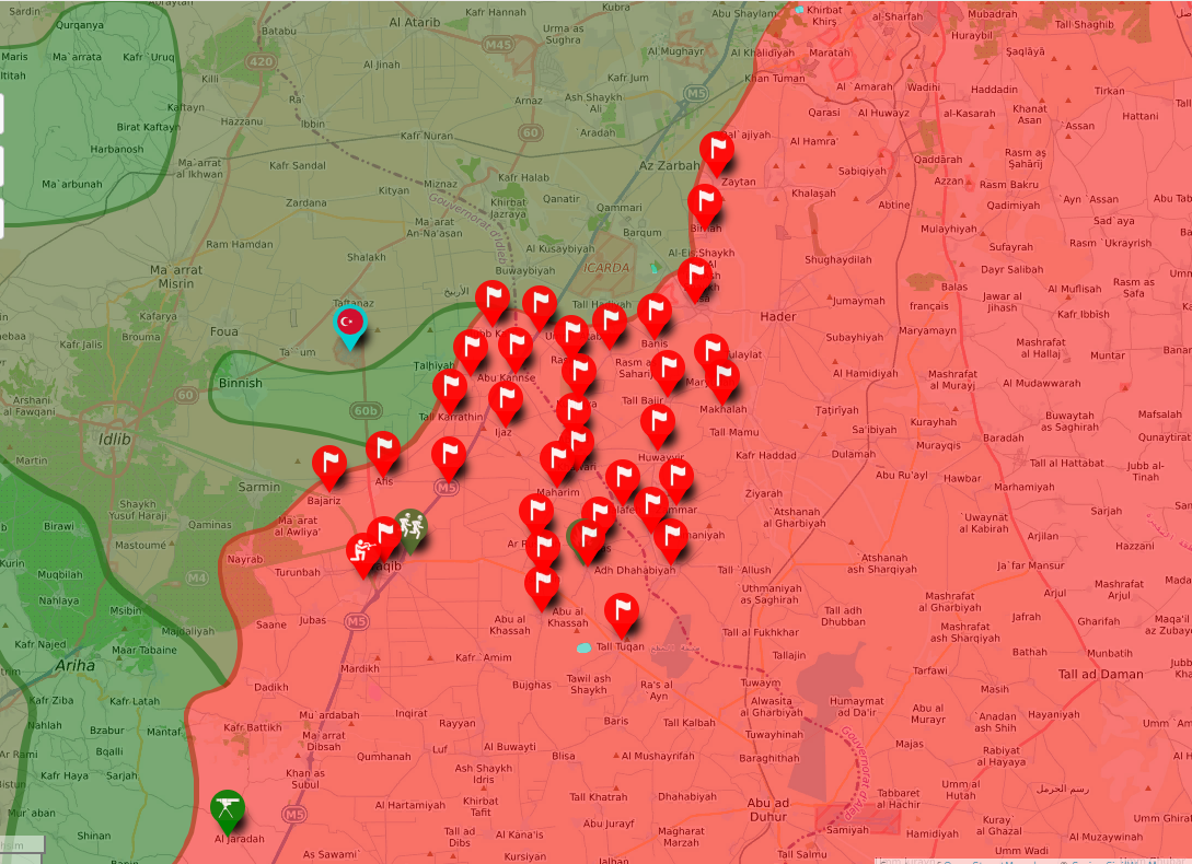 Освобожденные населенные пункты в провинции Идлиб.