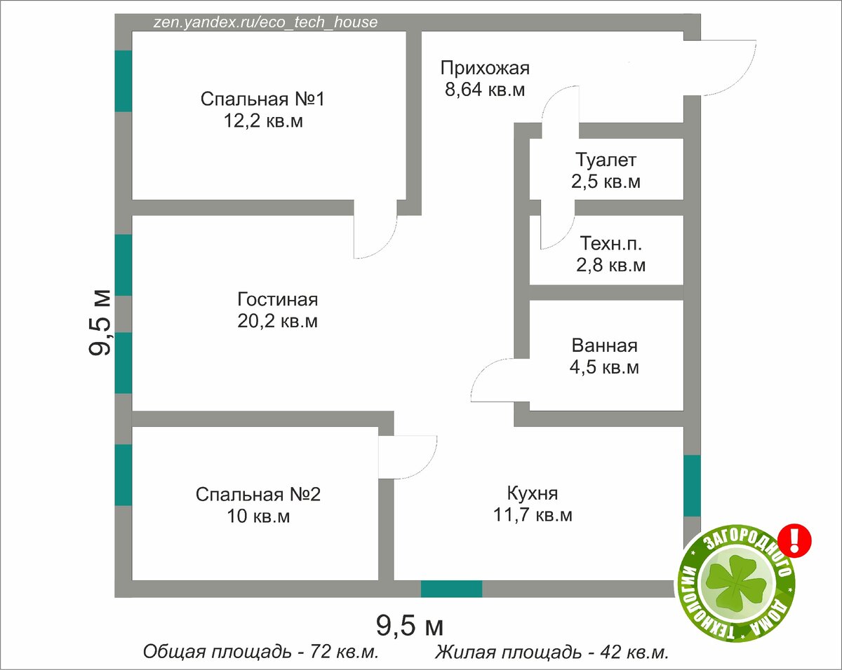 Планировка дома. 11 cекретов + планировка одноэтажного дома 72 кв.м. | Ваш  дом и технологии | Дзен