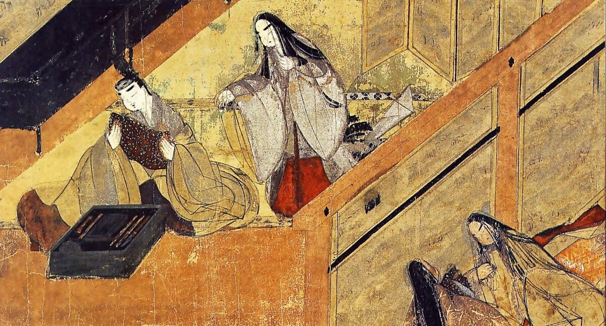 "Повесть о Гэндзи". Фрагмент свитка. 