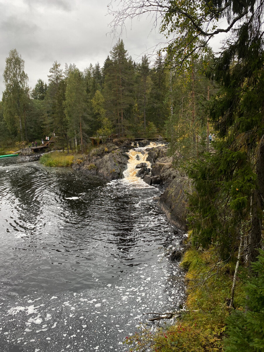 Вода в водопаде имеет естественный бурый оттенок