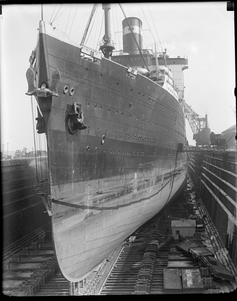 SS Leviathan, dry dock. (Изображение взято из открытых источников.)