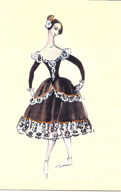 "Дон Жуан" (1970-е). Эскиз костюма Эльвиры