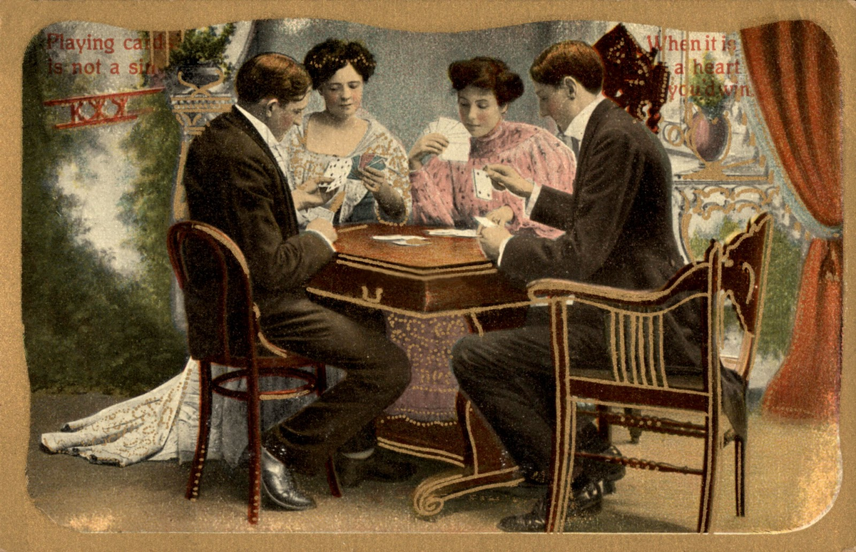 Играет в карты на жену