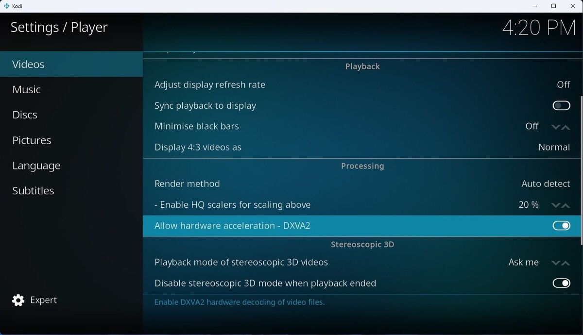Kodi player
