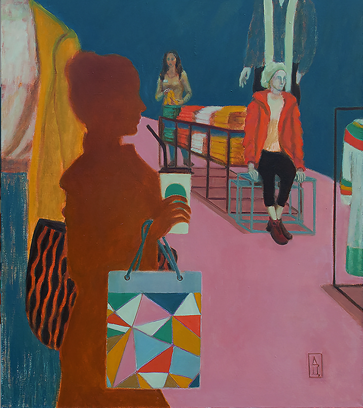 «Люди и манекены», 2020 год, материалы: холст, масло, размер: 105 х 85 см