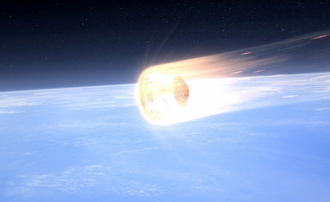 Почему корабли входят в атмосферу при посадке на огромной скорости ...