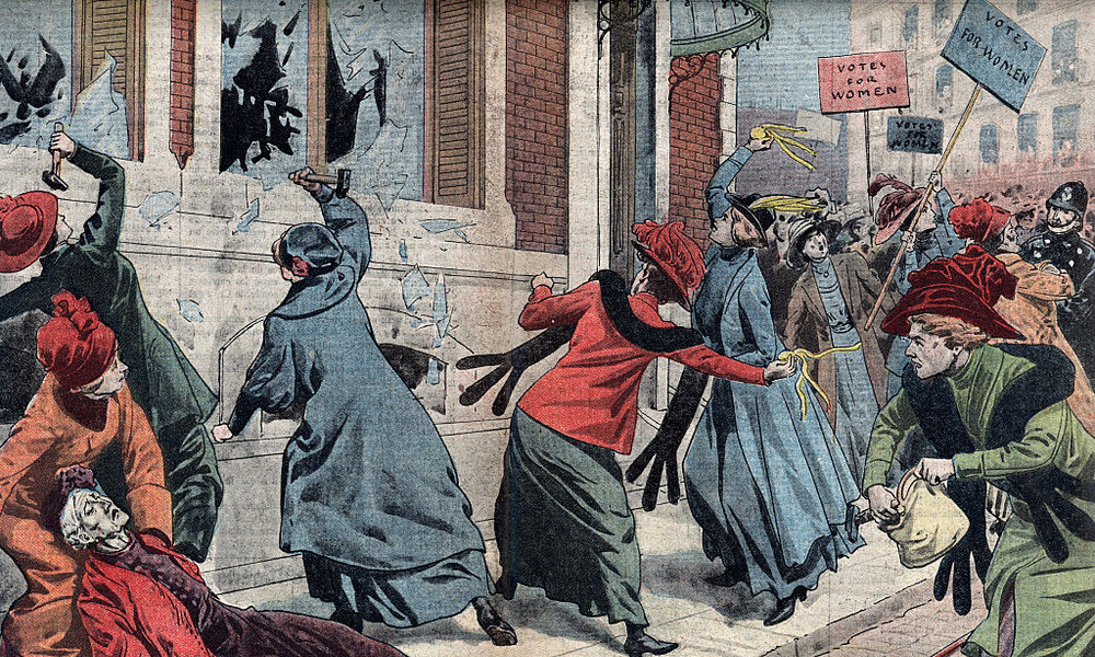 Суфражистки в Лондоне, 1912 год. Найдено на просторах Сети.