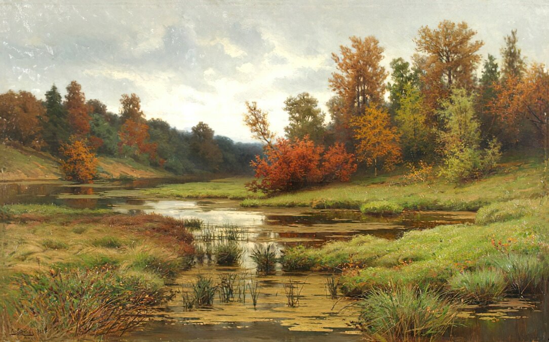 "Ранняя осень", 1890 Холст, масло 90 х 145 см. Волков Ефим Ефимович