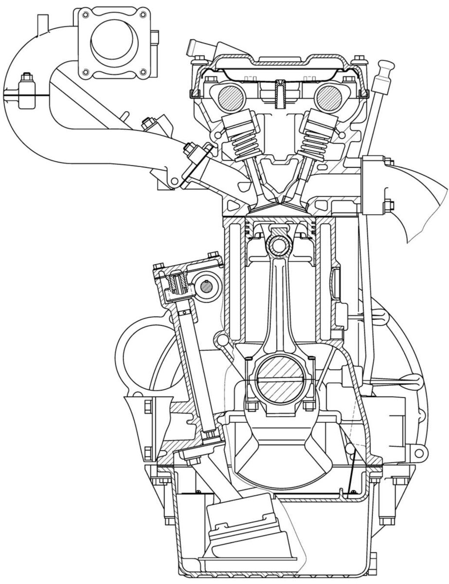 Поперечный разрез ЗМЗ-406
