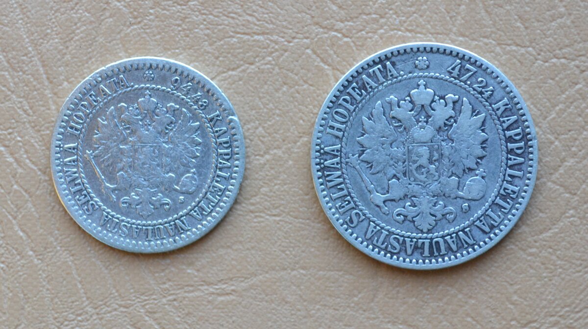 Реверс 1 и 2 марок 1865 г.