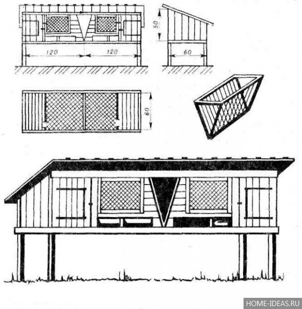 Клетки для кроликов своими руками, чертежи размеры — Фермер без хлопот