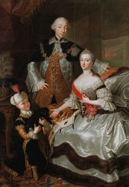 Пётр III и Екатерина II (автор картины - Анна Розина де Гаск (1713-1783 гг). Репродукция взята с сайта wikimedia.org.