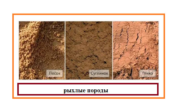 Рисунок 1 - Представители неплотных пород