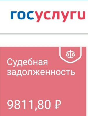 Вот такое сообщение на Госуслугах по судебной задолженности 