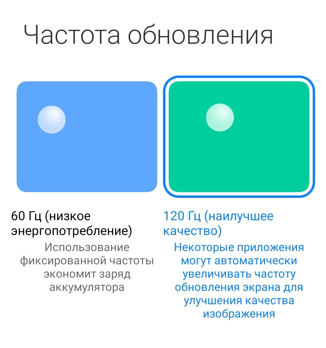 Частоту обновления можно изменить в настройках экрана 