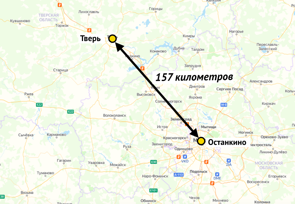 Чехов московская область расстояние. Останкинская башня Тверь. Телебашня на карте Твери. Останкино видно в Тверской области. Тверь Видное расстояние.