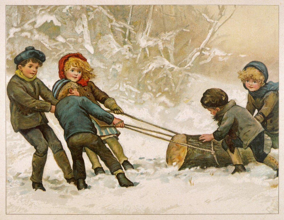 Рождественская открытка. Середина XX века. Художник не известен. 