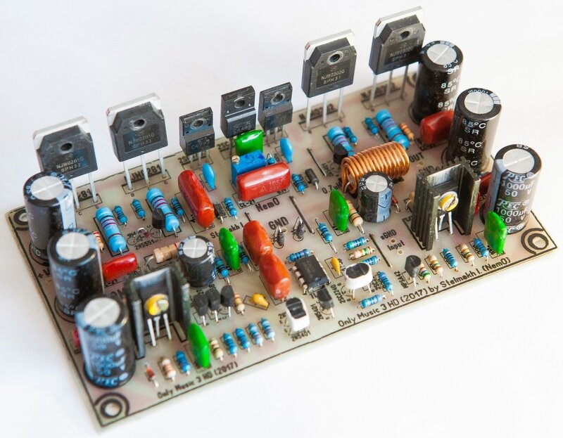 Общий вид собранной платы усилителя Only Music 3