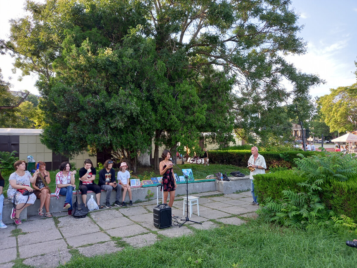 Керчь. Горпарк. Поэты на табуретке