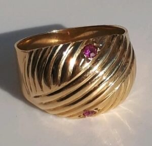 Золотое кольцо Чалма с камнем