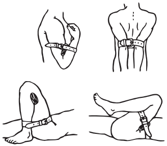 Схема как связать руки ремнем