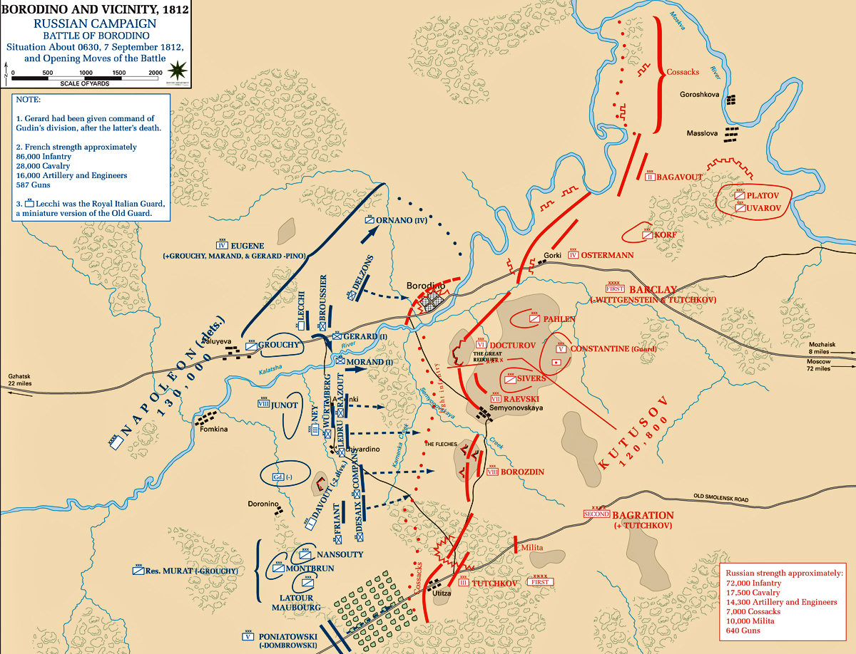 Интерактивная карта бородинского сражения 1812 года