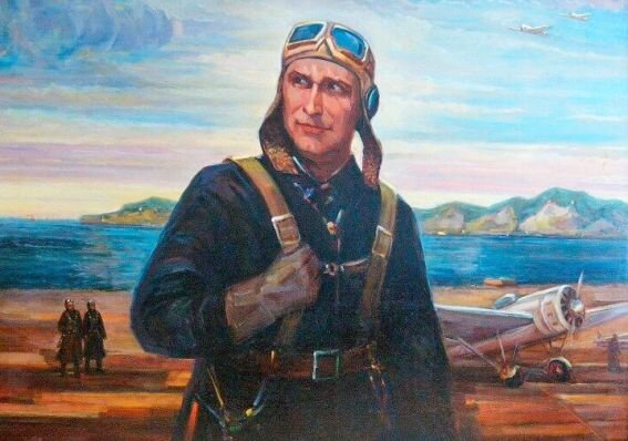 Портрет летчика-истребителя Бориса Сафонова, холст, 1985 г.