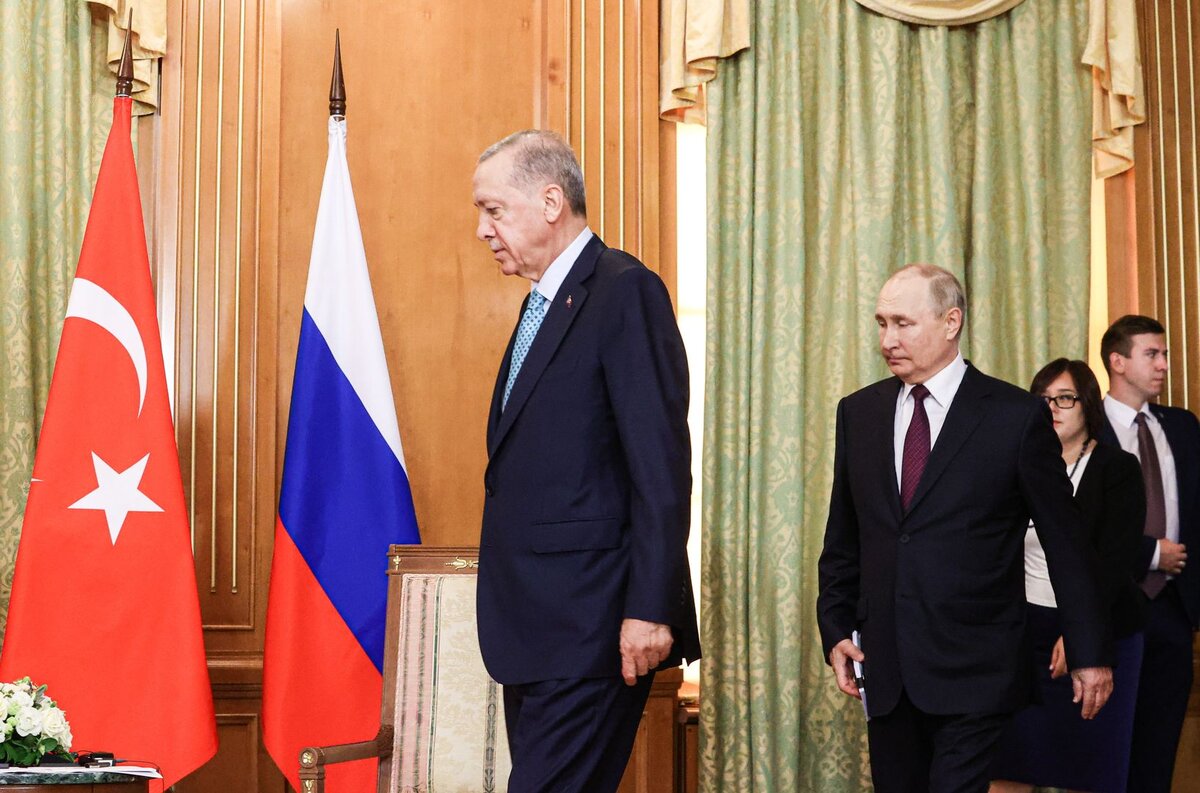    Президенты России и Турции — Владимир Путин и Реджеп Тайип Эрдоган © Сергей Карпухин/ТАСС