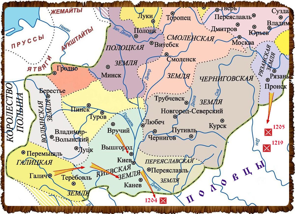 Карта поход игоря святославича на половцев в 1185