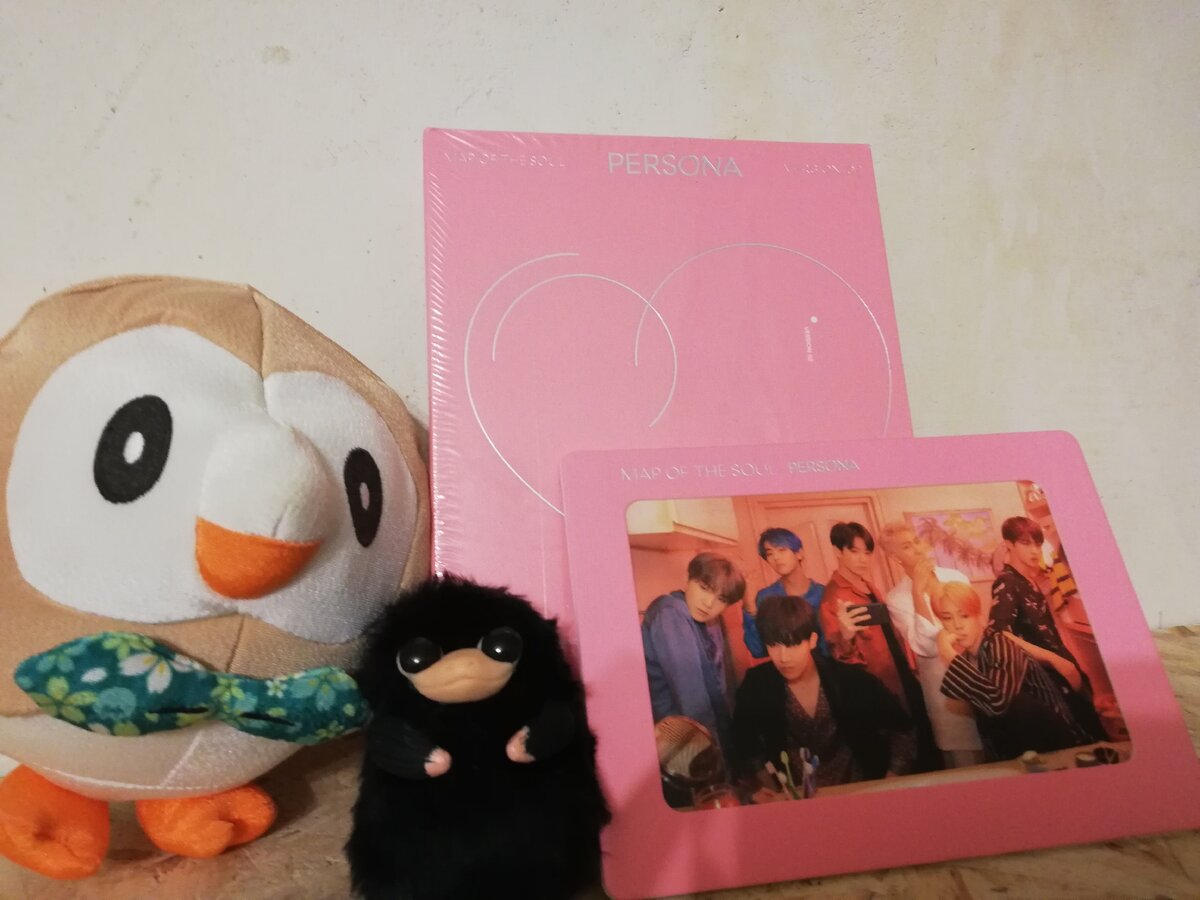 Альбомчик BTS PERSONA вместе с моим Нюхлером и Роулетом
