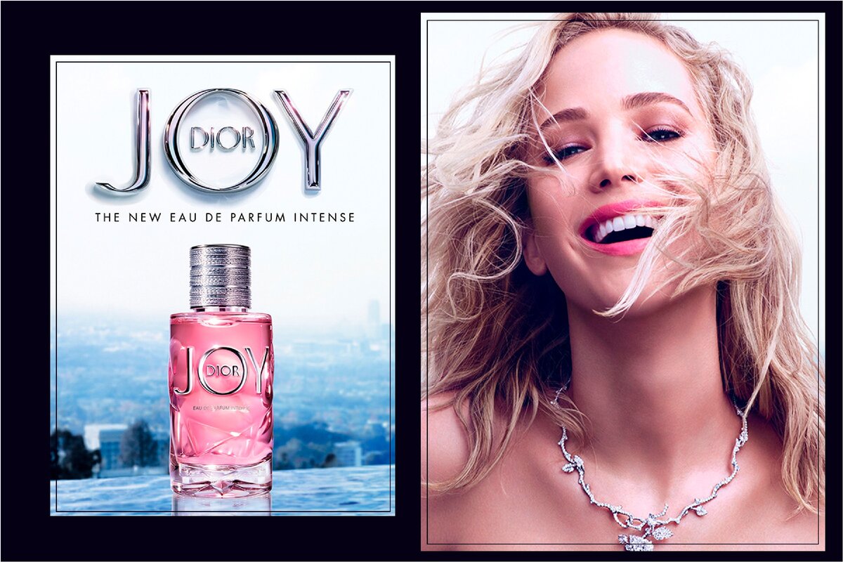 Официальное лицо парфюмов "Joy by Dior" Intense Christian Dior  - американская актриса Дженнифер Лоуренс (Jennifer Lawrence)