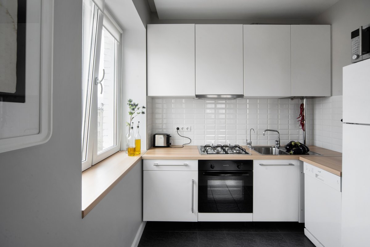 Вид маленькой кухни в хрущевке