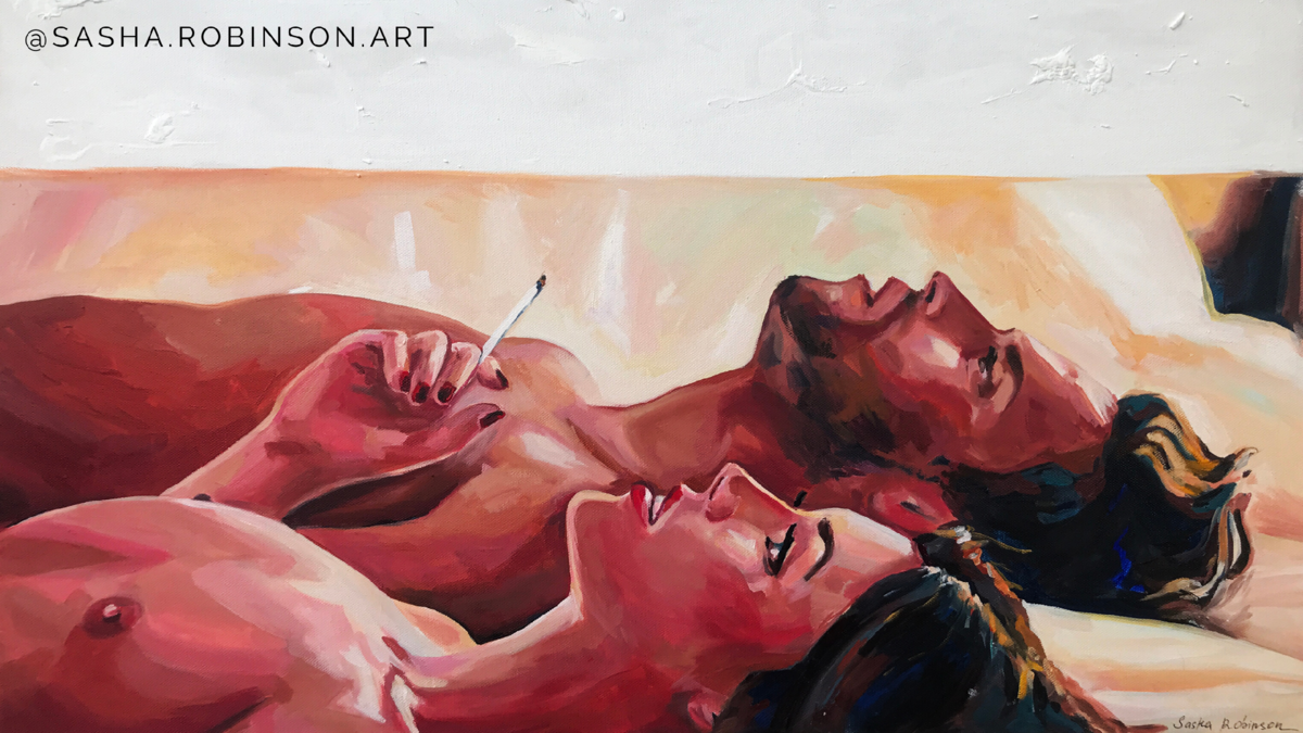 Sasha Robinson Art, AND WHAT? , 60 × 80 × 2 cm, мacлo / xoлcт.