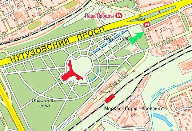 Парк победы метро схема