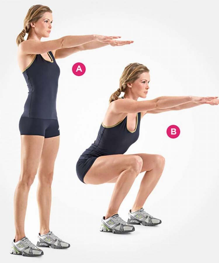 Спина прямая, колени параллельно полу, делать упражнения 5-10 минут.