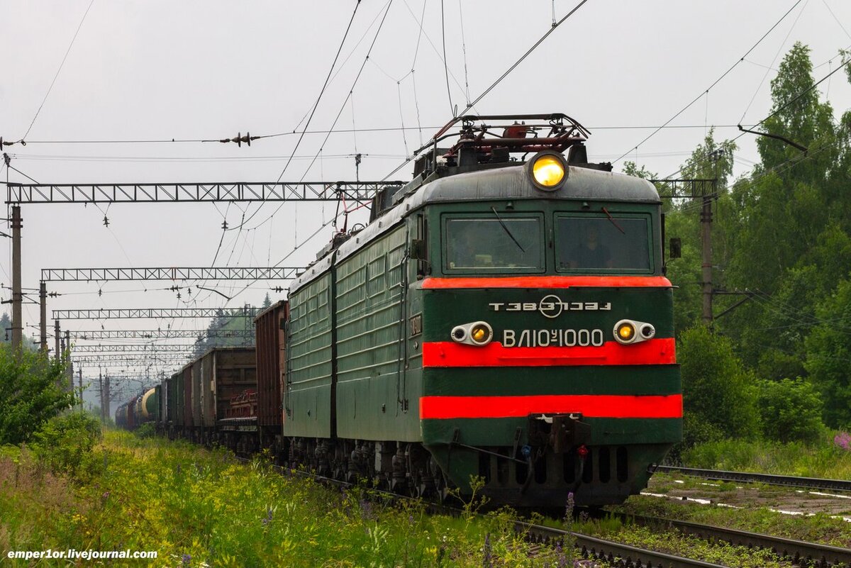 Электровоз ВЛ10У-1000, перегон Поварово-3 - Манихино-2