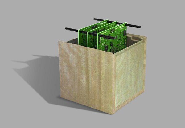 макет деревянного спутника