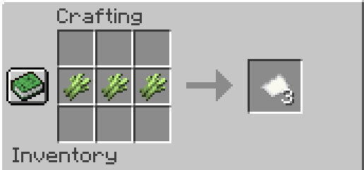 Бумагу можно сделать, собрав сахарный тростник, а затем поместив три сахарных тростника в средний ряд, как показано выше.