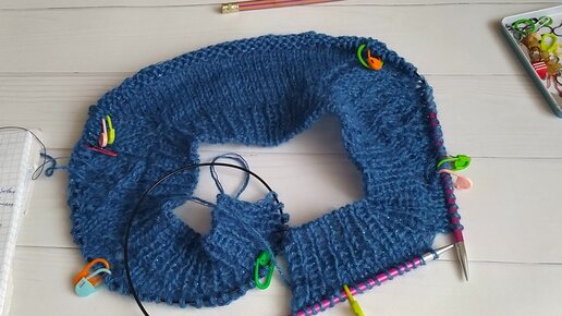 Кардиган спицами #мастеркласс . Реглан сверху с V вырезом. #вязание #knitting