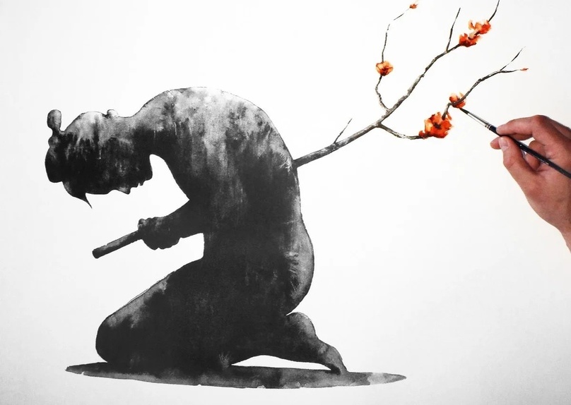 Символическое изображение сэппуку