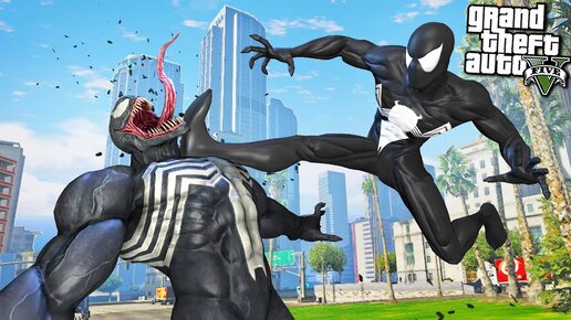 Чёрный Человек Паук Проти Венома Гта 5 Моды! Spider Man Vs Venom Обзор Мода в Gta 5! Гта Видео Mods