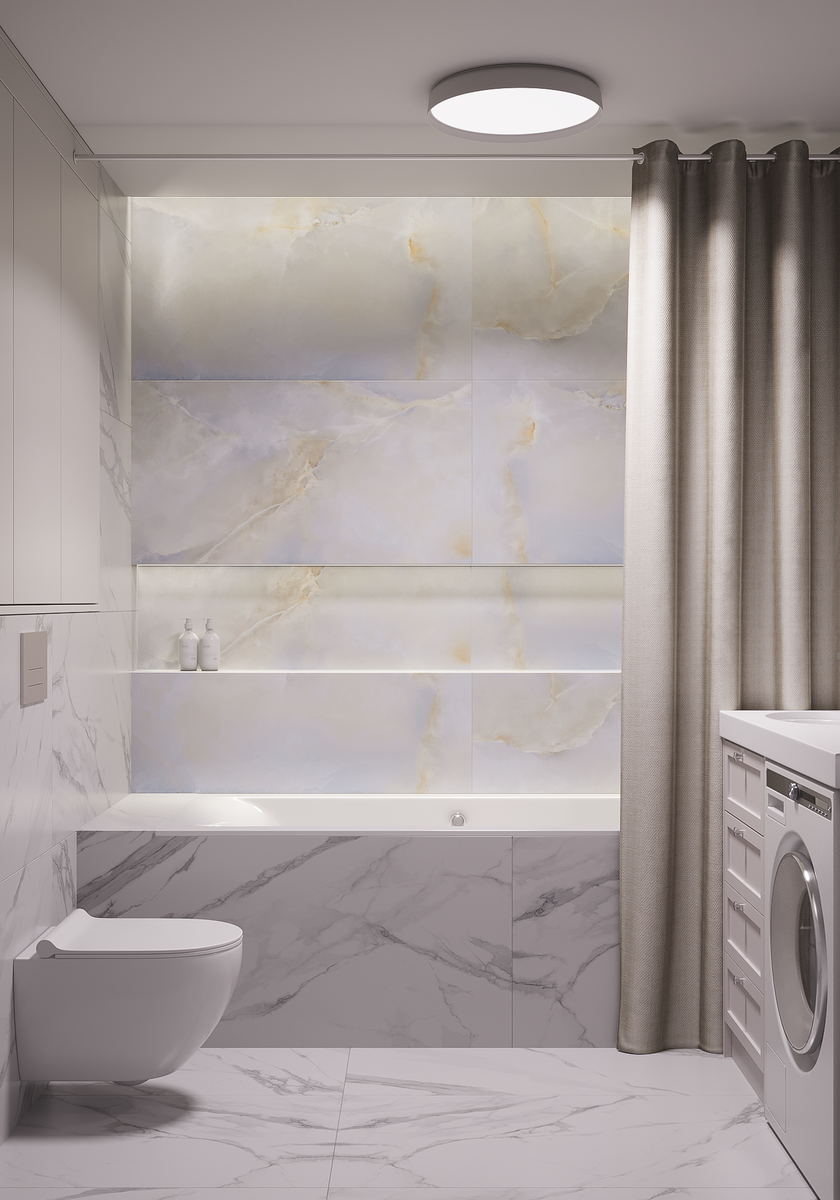 Главный санузел (двухкомнатная квартира в ПИК) SOVA interiors