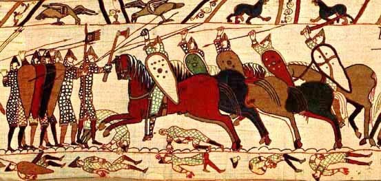 Битва при Гастингсе 1066 года. Пожалуй, самый узнаваемы фрагмент гобелена
