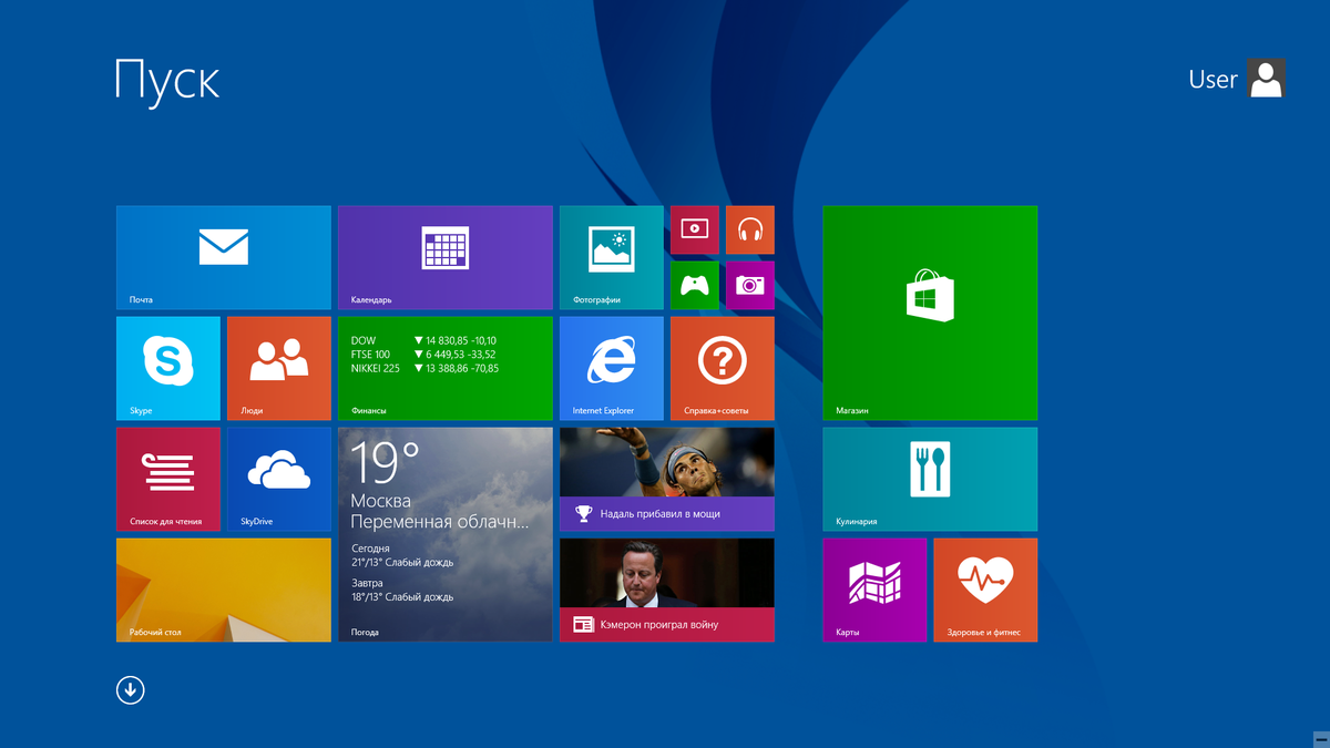 Интерфейс Windows 8