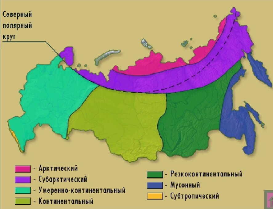 Карта континентальности климата