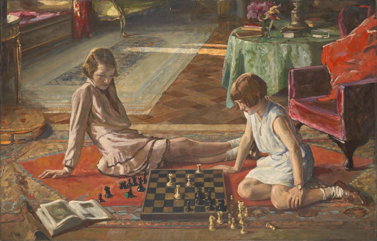 Шахматистки. Лавери 1929 https://www.chess.com/ru/blog/Gottfrid/shakhmaty-v-iskusstve